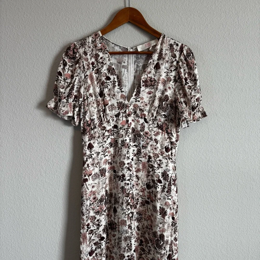 Diane Von Furstenburg TVF Garden Flower Puff Sleeve Maxi Dress Size 6 - Picture 3 of 12